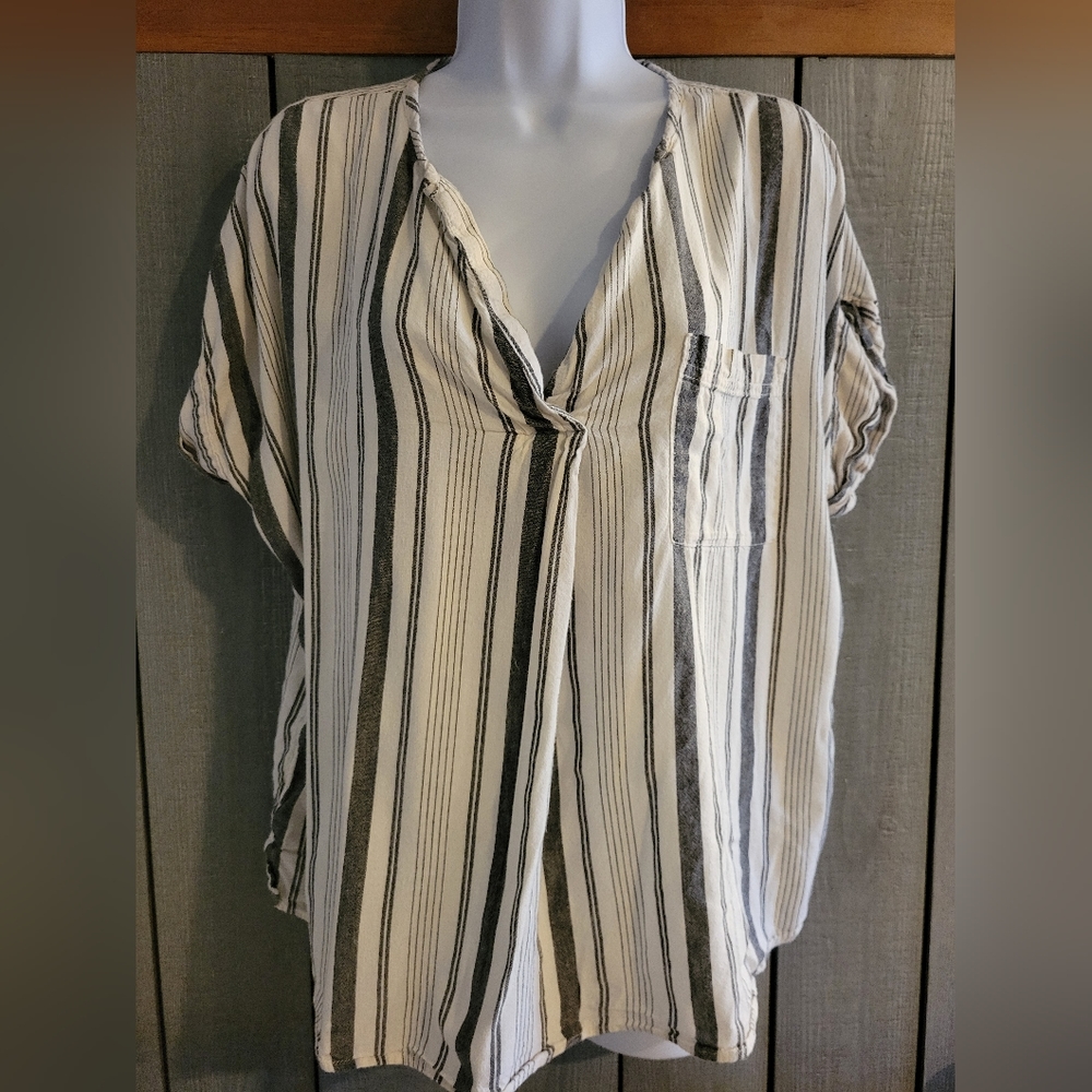 Lagenlook Old Navy Striped Envelope Lose Blouse